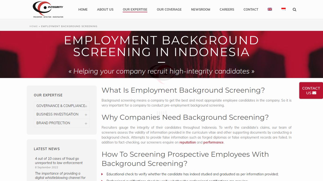 Employment Background Screening in Indonesia - Integrity Indonesia