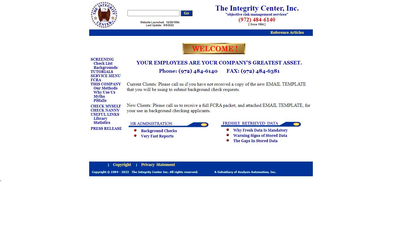 Online Employee Files and Background Checking -- The Integrity Center ...